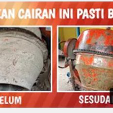 Cara membersihkan bekas semen pada molen