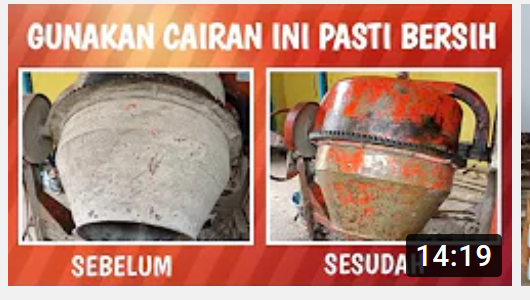 Cara membersihkan bekas semen pada molen
